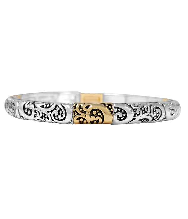 Designer textured stackable stretch bracelet
