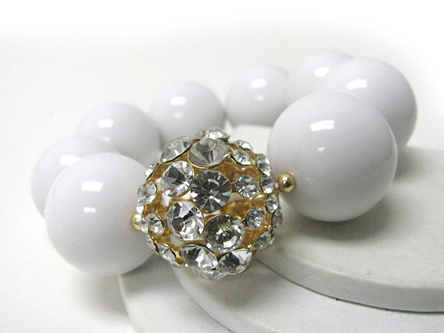 Crystal ball and large acryl ball stretch ring