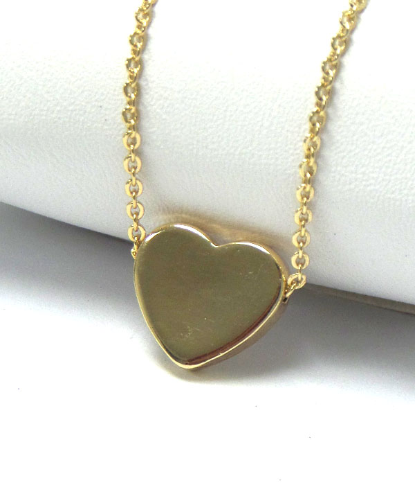 Premier electro plating plain metal heart pendant necklace -valentine