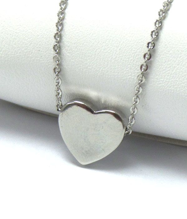 Premier electro plating plain metal heart pendant necklace -valentine