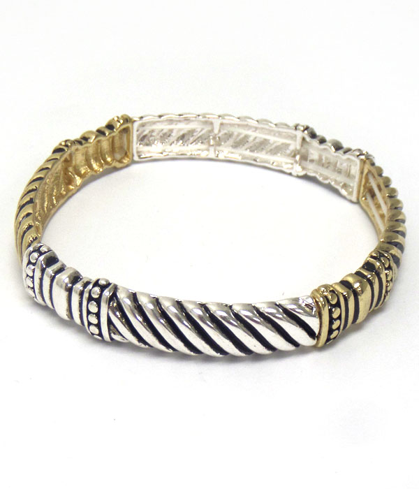 Metal rope pattern stretch bracelet