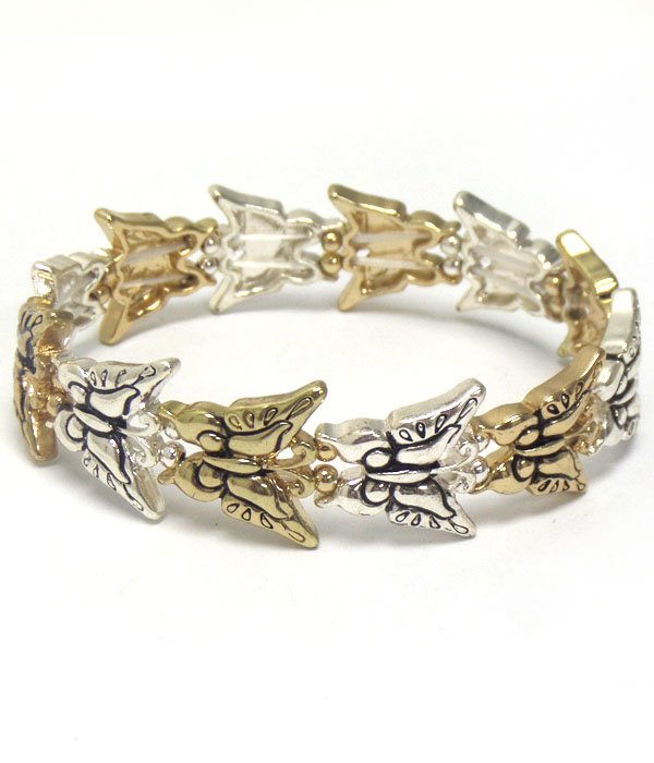 Multi butterfly link stretch bracelet