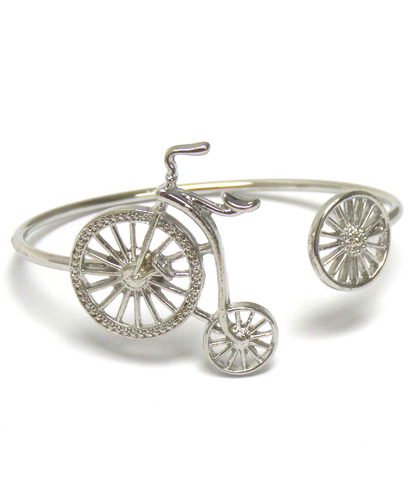 Bicycle theme cuff bangle bracelet