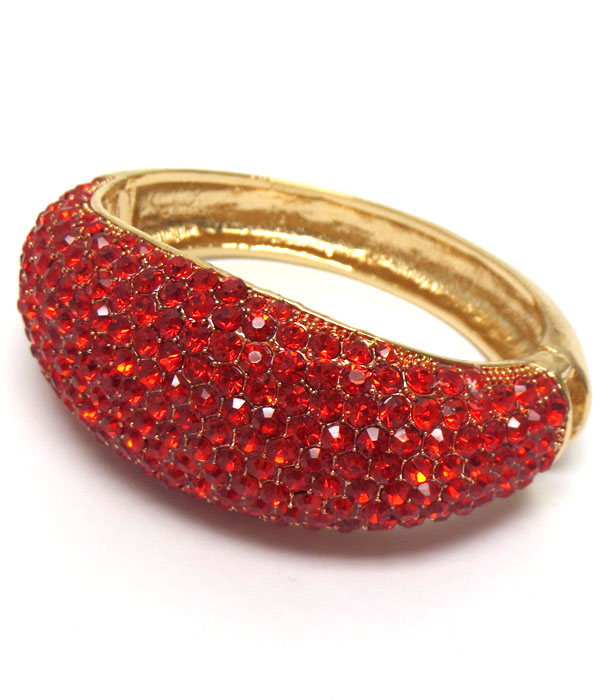 Crystal pave hinge bangle bracelet