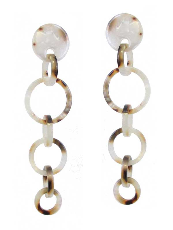 Celluloid ring dangle drop earring