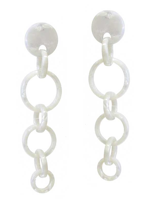 CELLULOID RING DANGLE DROP EARRING