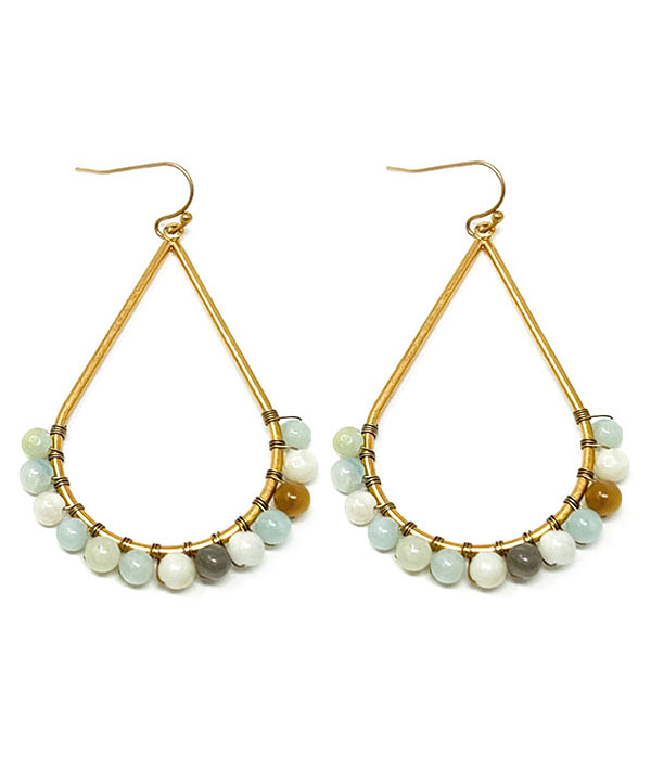 Semi precious stone teardrop earring