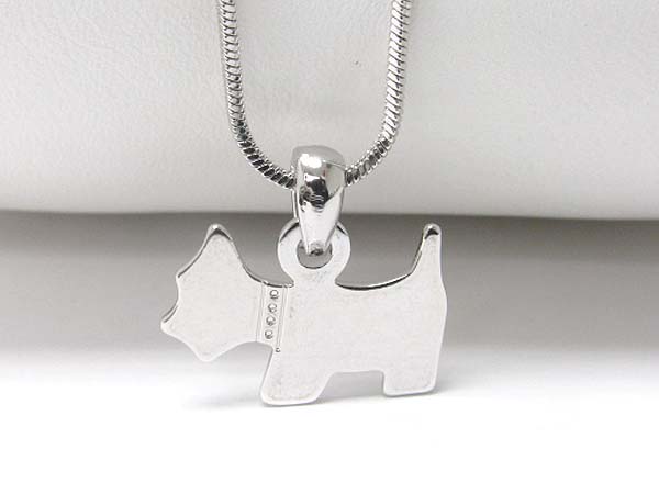 Made in korea whitegold plating dog pendant necklace