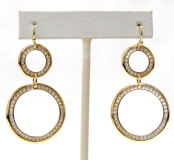 PAINTED DOUBLE HOOP DROP EARRING - HOOPS