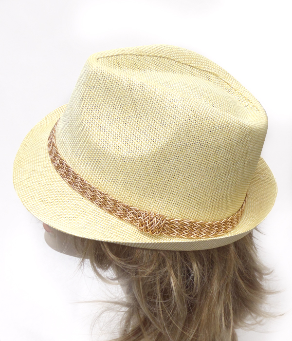 Straw summer fedora hat