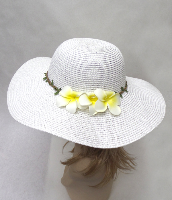 Flower paper straw super floppy summer hat