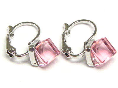 EURO STYLE GENUINE CRYSTAL CUBE EARRING