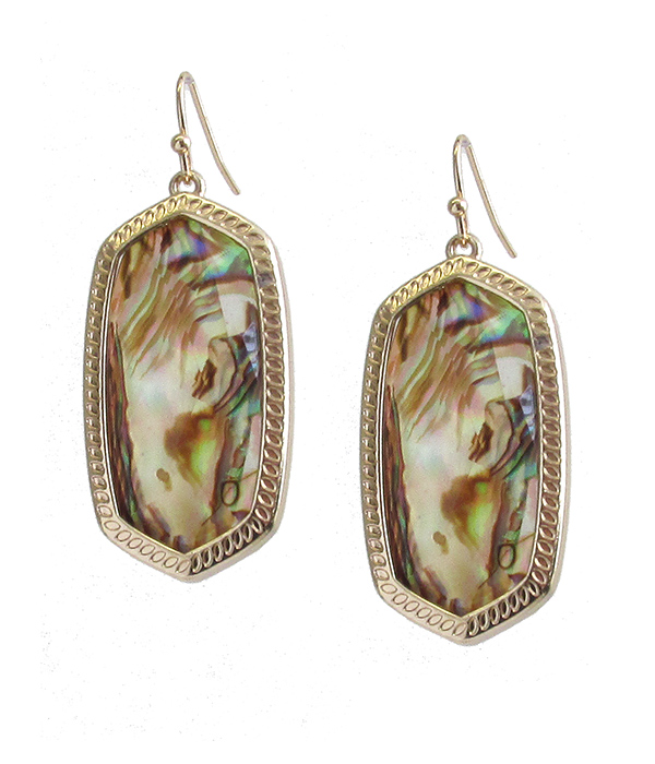 SOUTHERN STYLE FACET STONE EARRING - ABALONE