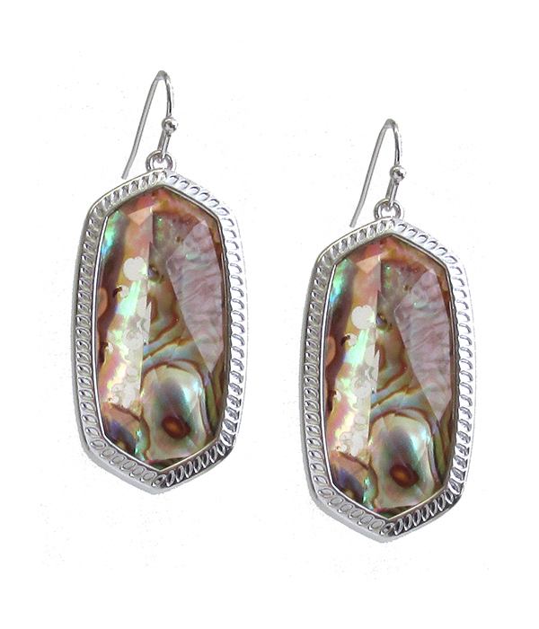 SOUTHERN STYLE FACET STONE EARRING - ABALONE