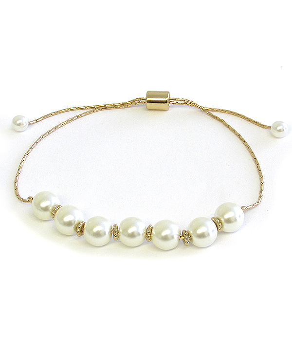 MULTI PEARL PULL TIE BRACELET