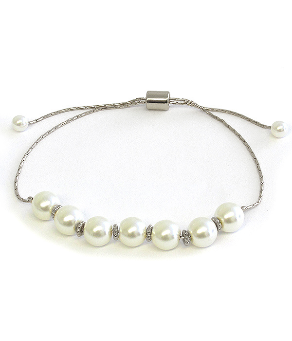 MULTI PEARL PULL TIE BRACELET