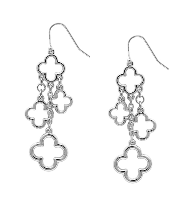 Multi quatrefoil chain drop earring