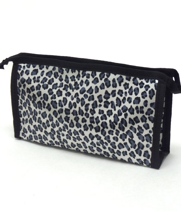 Leopard print zipper top makeup bag