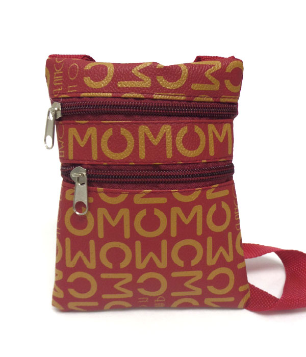 Letter print leatherette messenger bag