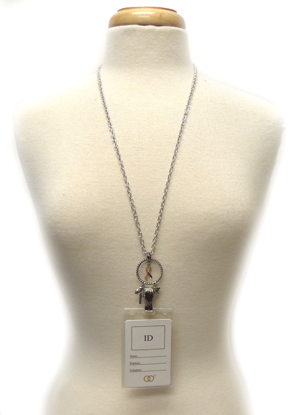Metal chain nurse id holder 