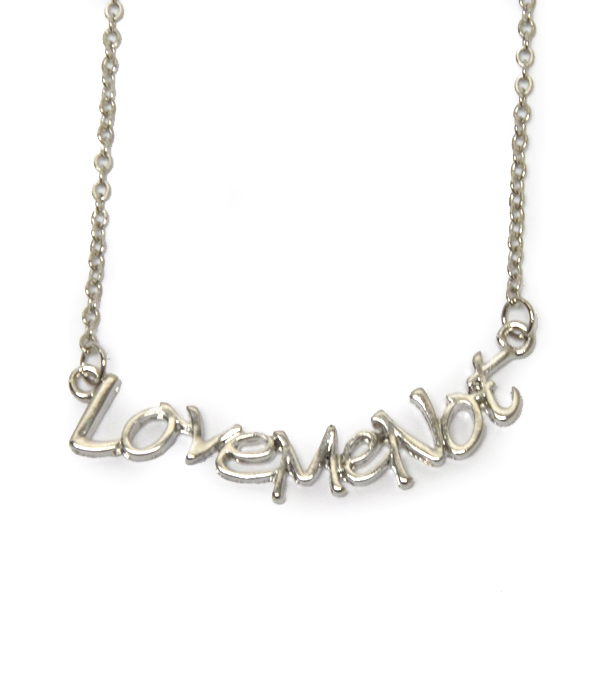 Love me not letter necklace