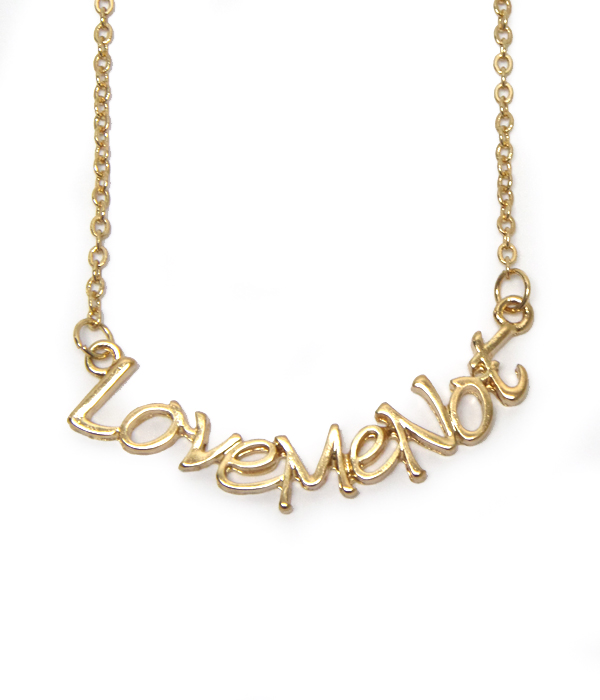Love me not letter necklace
