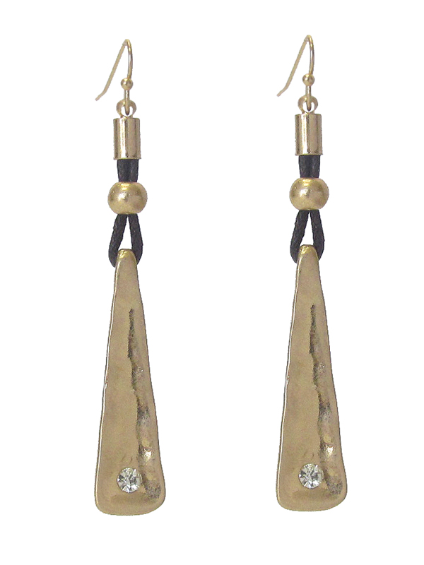 CRYSTAL AND METAL BAR DROP EARRING