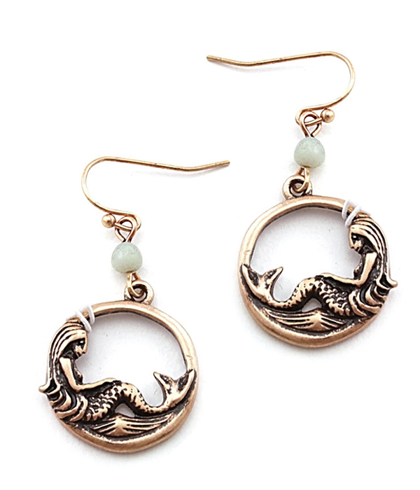 Metal mermaid earring