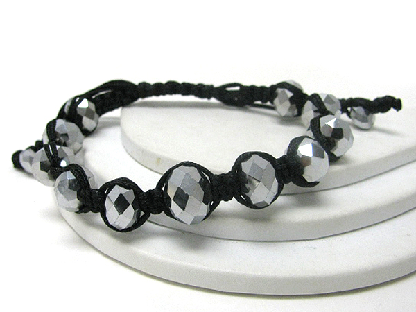 Summer acrylic beads and fabric cord friendship bracelet