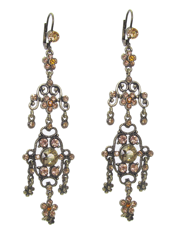 VINTAGE LUXURY CLASS CRYSTAL CHANDELIER EARRING