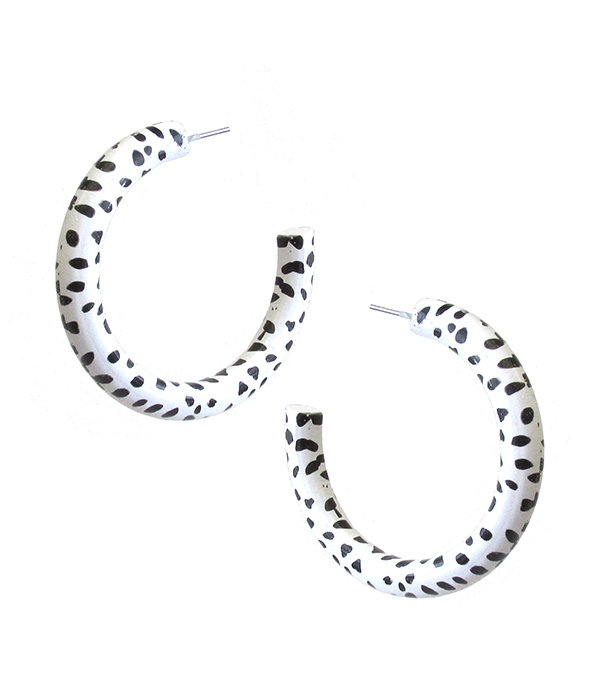 ANIMAL PRINT HOOP EARRING - DALMATIAN