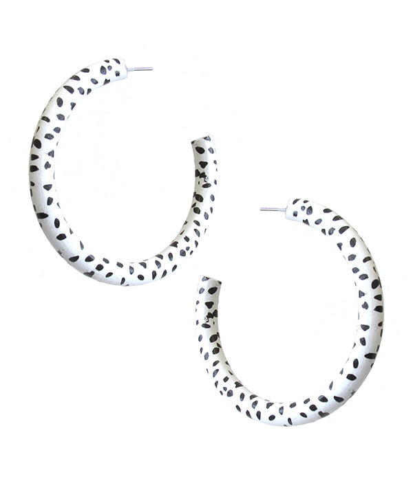 ANIMAL PRINT HOOP EARRING - DALMATIAN