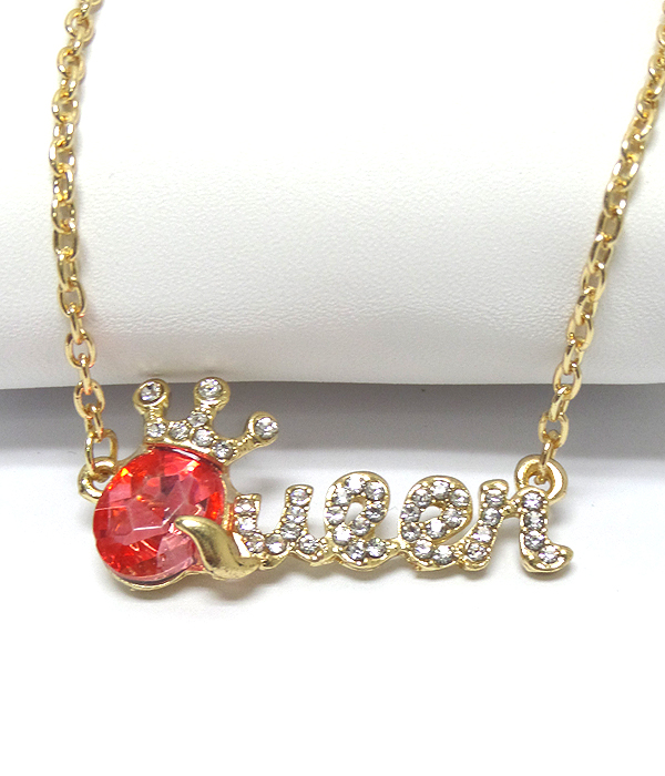 Queen crystal chain necklace 