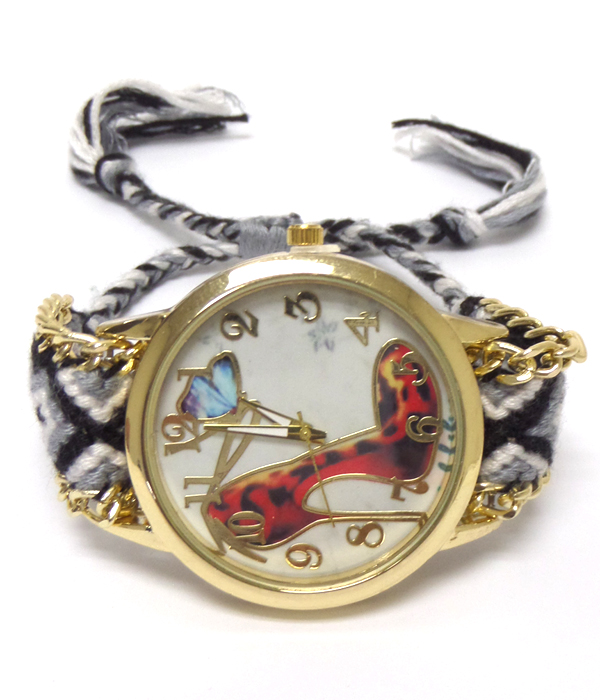 Braided friendship pull and tie watch