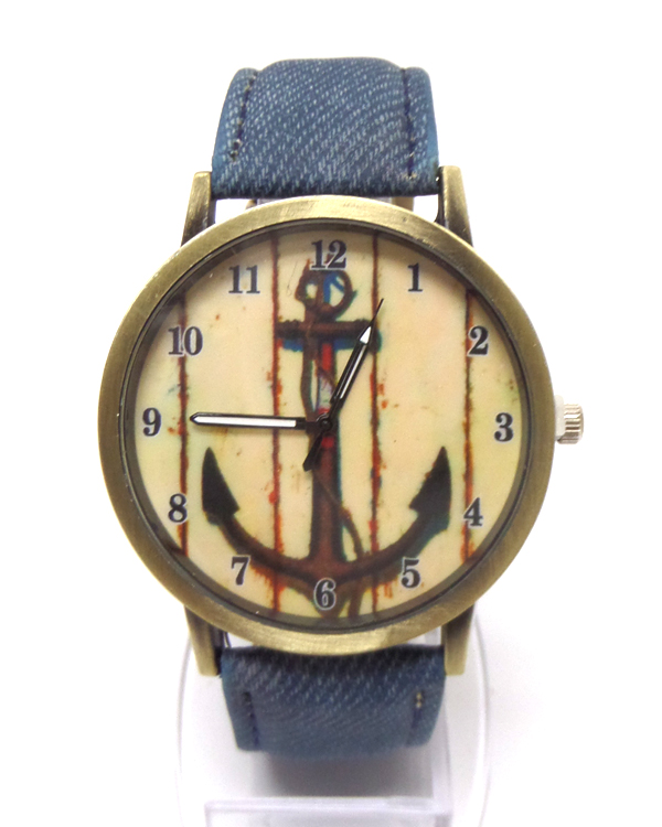 Anchor theme jean type band watch