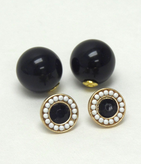 Seed beads round and acryl ball earring