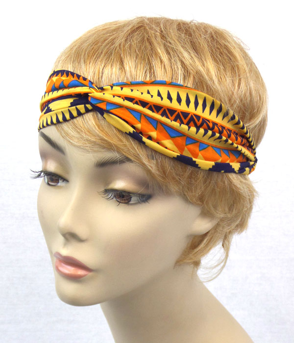 Tribal print stretch headband