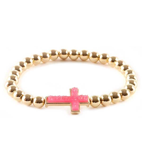 DRUZY STRETCH BRACELET - CROSS