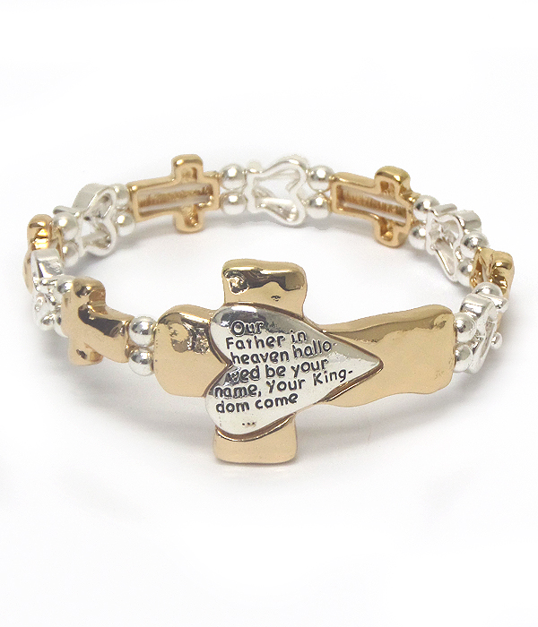 Multi metal cross linked bracelet 