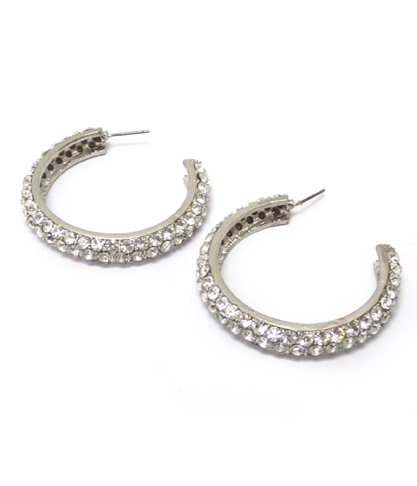 Multi crystals hoop earrings