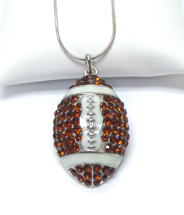 Football  plating crystal pendant necklace 