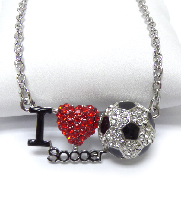 Soccer sports theme necklace
