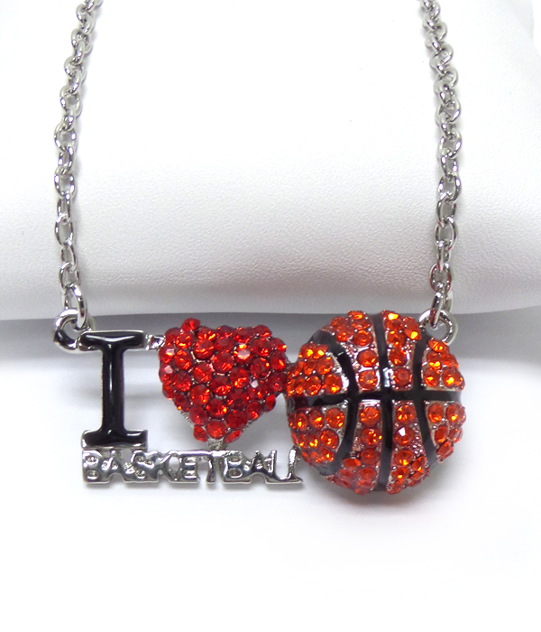 Basketball sports theme necklace