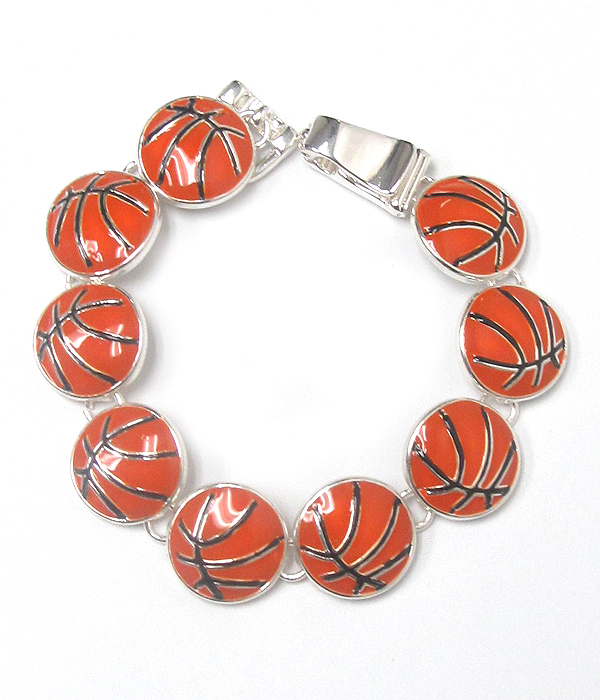 Epoxy basketball link magnetic bracelet