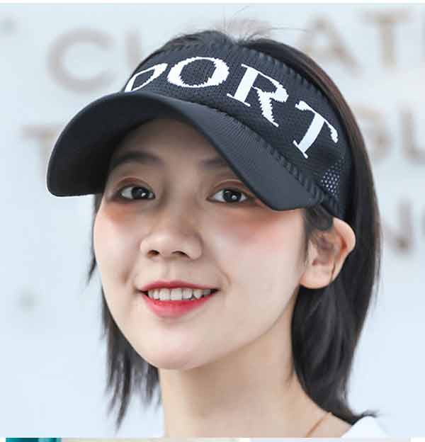 Topless knitted sun visor cap - stretch band