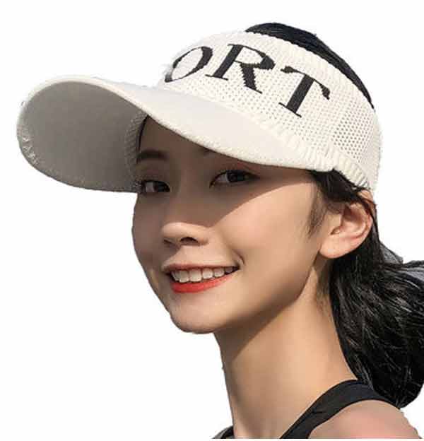 Topless knitted sun visor cap - stretch band