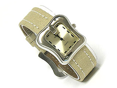 Belt shape face denim band fashion watch