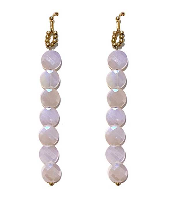 Multi facet stone link drop earring