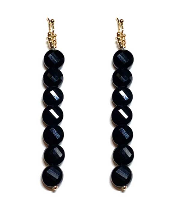 Multi facet stone link drop earring