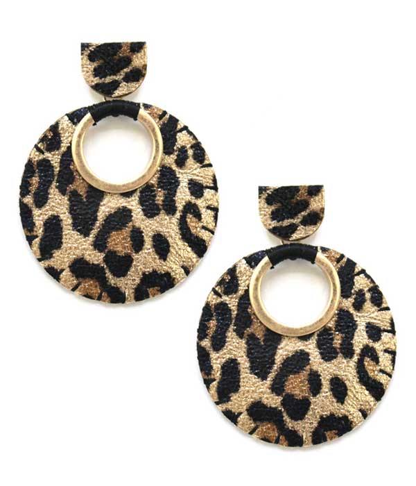 ANIMAL PRINT DISC EARRING